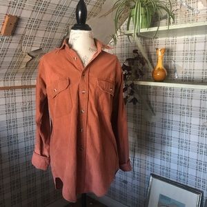 Unisex Salmom Orange Woolrich Button Up